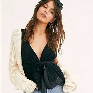 NWT Free People Chante Lace Tie Tank Top